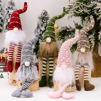 Рождественская безликая кукла со светодиодной подсветкой, плюшевые игрушки Санта-Клауса, Рождественский Гном Для украшения дома, Новый Год 2023