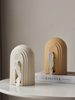 Роскошная керамическая коробка для салфеток Nordic light, простая гостиная, обеденный стол, украшение журнального столика, дизайн ящика для бумаги