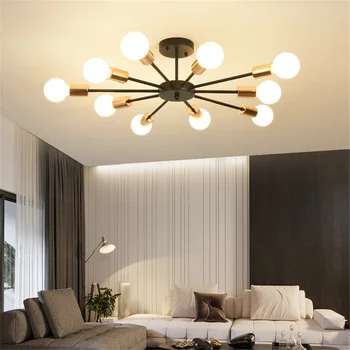 Скандинавская винтажная классическая люстра E27, Креативные потолочные светильники в стиле лофт для гостиной, столовой, спальни, кухни, внутреннего освещения.