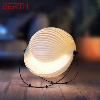 Современная настольная лампа с креативным светодиодным белым плиссированным абажуром, настольная декоративная прикроватная лампа для дома