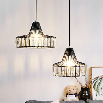 Современный мини-хрустальный подвесной светильник для кухни, барной стойки, столовой, спальни, цилиндрический хрустальный подвесной светильник