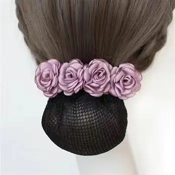 Сопутствующие аксессуары для волос, подарок на День Матери, Женская шпилька, Цветочный пучок, Сетчатый снуд, головной убор в корейском стиле, Весенний зажим с розой
