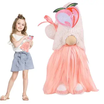 Стильная плюшевая кукла, Розовая Безликая кукла, Персиковая тема, создающая атмосферу, Милый Плюшевый игрушечный гном, Витрина магазина, орнамент в виде гнома.