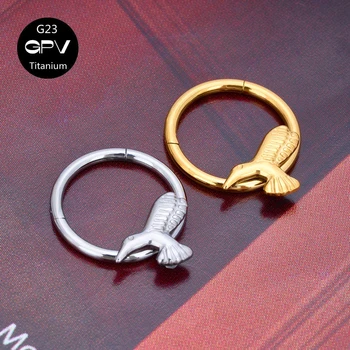 Титановое кольцо для носовой перегородки G23, закрывающее кольцо, украшения для носа в стиле панк, мужские и женские кольца в носу, ушные сетки, перфорированные серьги