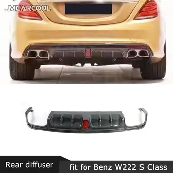 Удлинитель Диффузора для Губ Заднего Бампера из Углеродного Волокна для Mercedes Benz S Class W222 S63 S65 AMG 2013-2017 B Style Car Accessorise