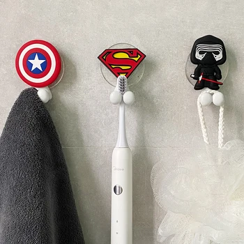 Фигурки Капитана Айронмена и Человека-паука Настенная Подставка для полотенец для ванной, Держатель для зубной щетки, Креативные украшения, Подарки для детей