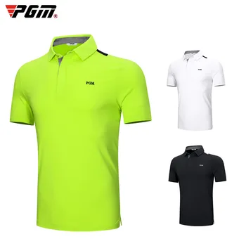 Футболка для гольфа PGM, мужские рубашки, Летние топы с коротким рукавом, мужская дышащая эластичная униформа, одежда для гольфа YF392