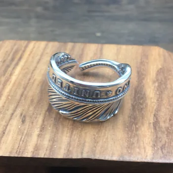 Ювелирные изделия из стерлингового серебра S925 Пробы, мужское и женское индивидуальное кольцо с буквенным пером, открытое кольцо, модное тайское серебряное Ретро-кольцо со старым хвостом